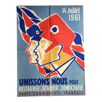 French Communist Party poster 14 July 1961