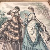 Impression d’illustration Anais Toudouze, mode Français antique, France, impression d’art dans un cadre en bois