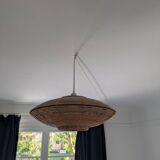 Designer rattan circle pendant light