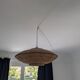 Suspension design cercles en rotin