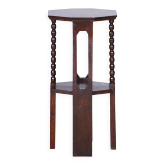 Restored art deco oak pedestal, by wiener werkstätte, austria - vienna, 1920s