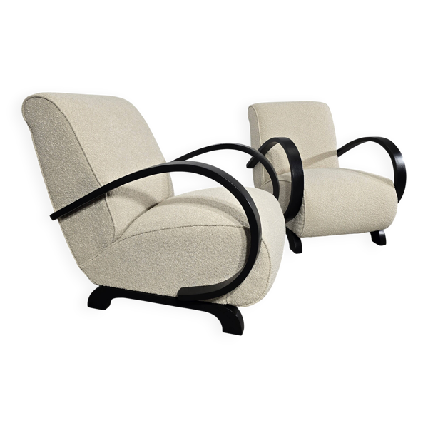 Ensemble de fauteuils par Jindrich Halabala, années 1940.