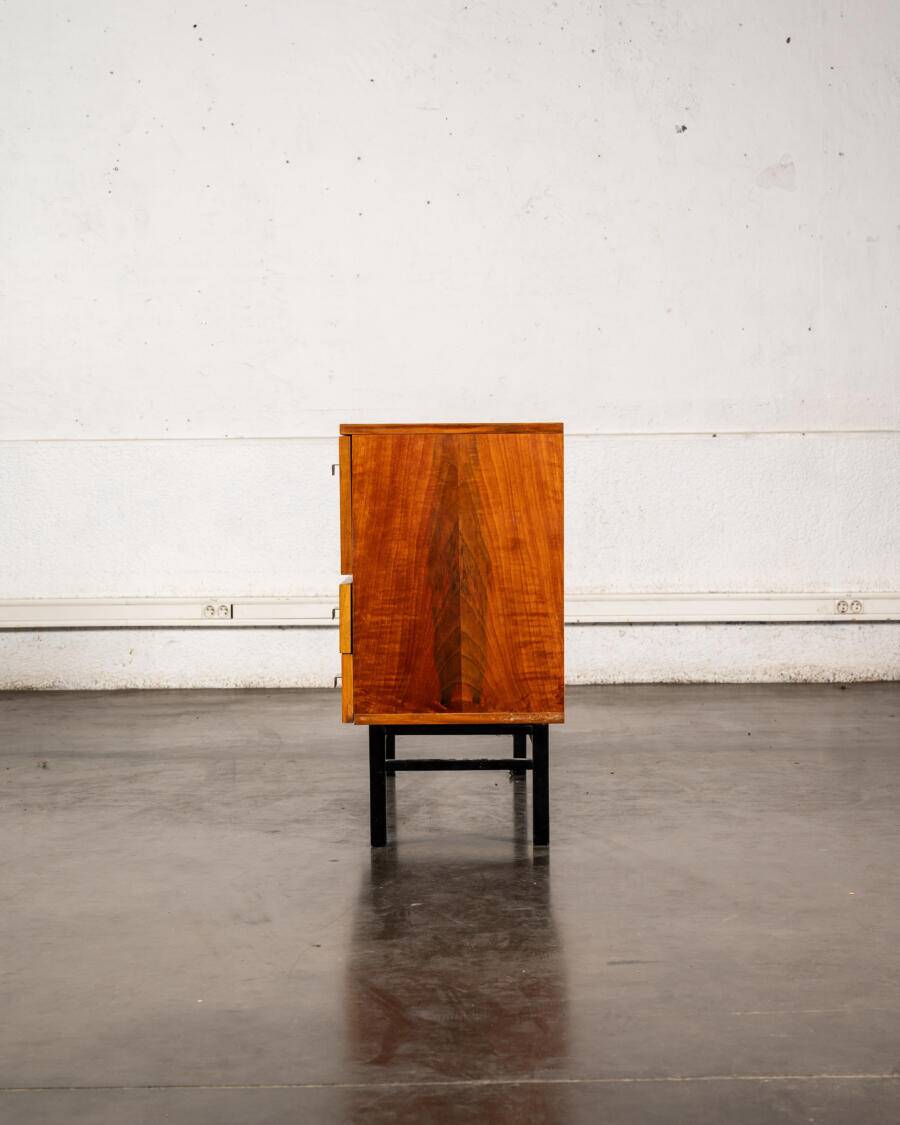 Rosewood burl chest of drawers