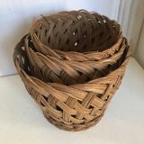 Wicker basket trio