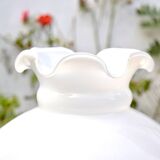 Large vintage lampshade in white opaline