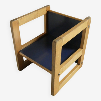 Fauteuil enfant 3 positions, en bois, années 80