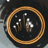 Set 3 plats creux noirs décorés