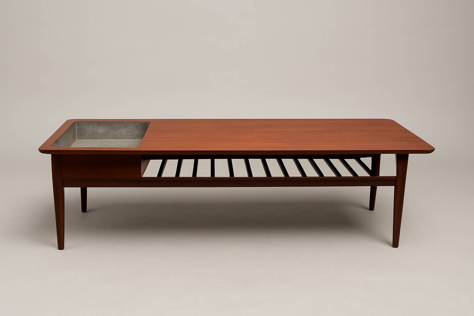 Scandinavian coffee table Samcom in teak – 1960s