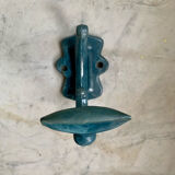 Blue enamelled cast iron hook