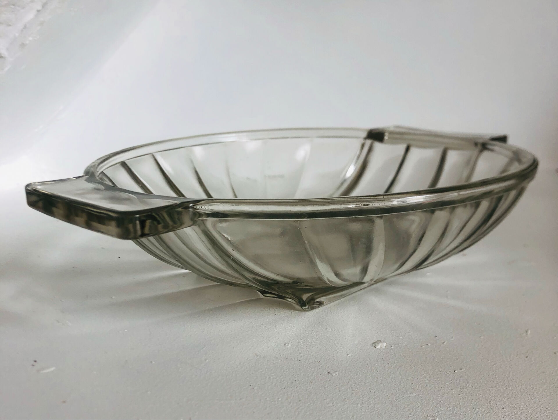 Art Deco pressed moulded glass bowl made in France
