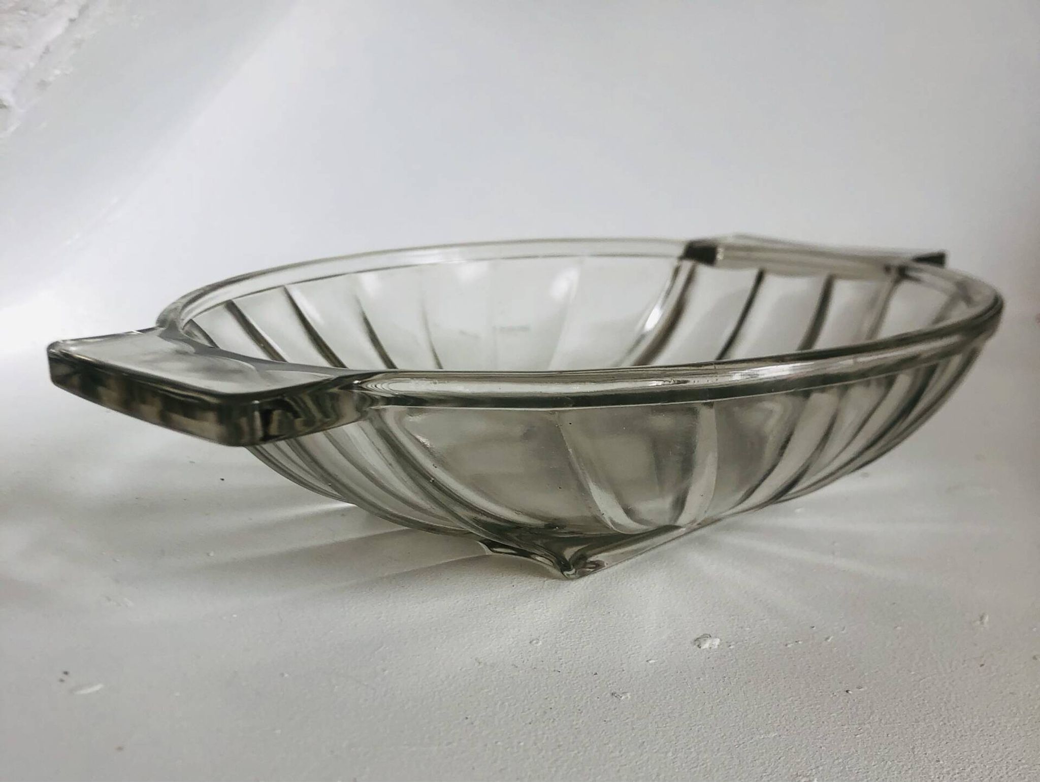 Art Deco pressed moulded glass bowl made in France