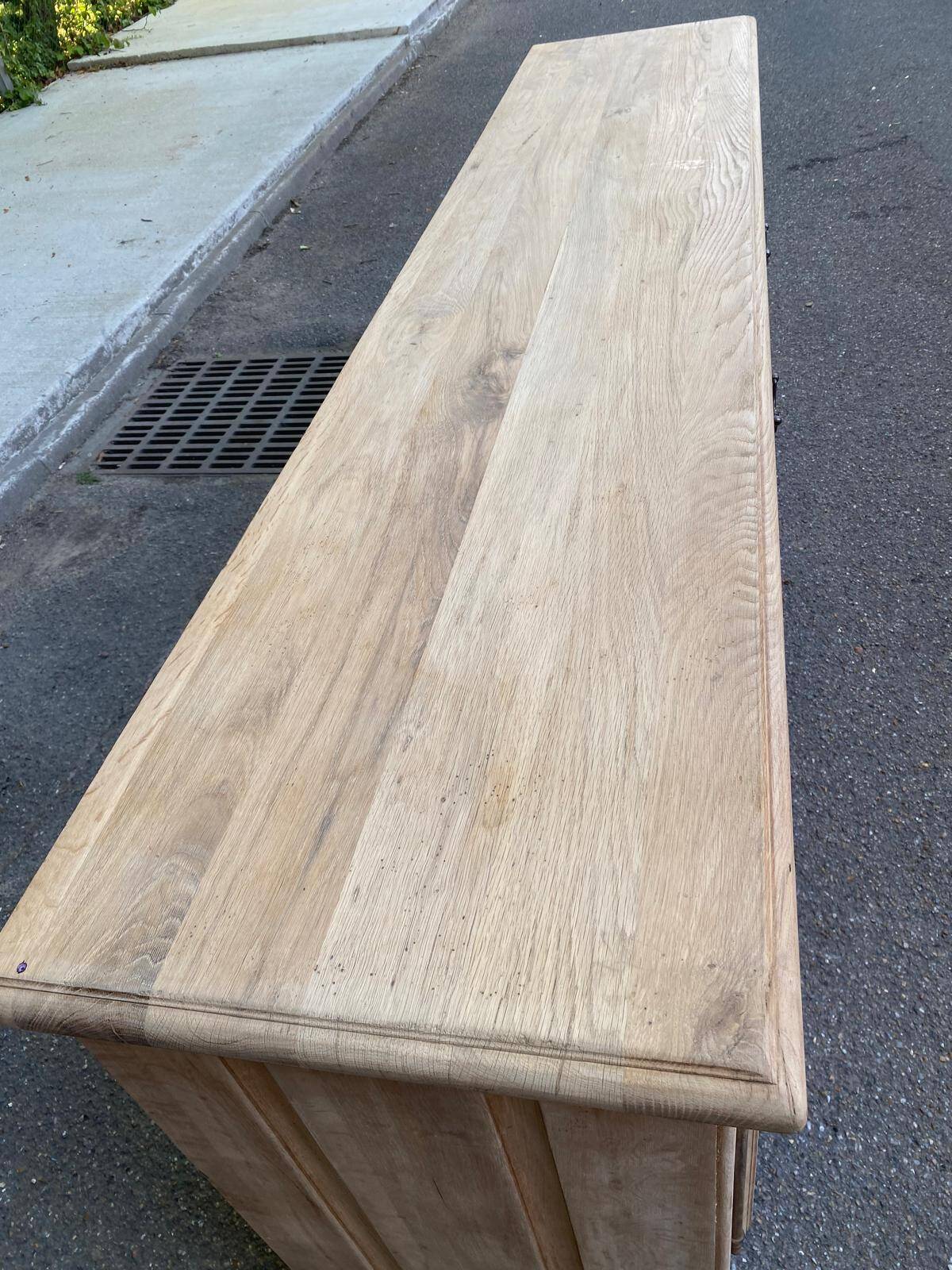 Vintage sideboard in solid oak from France, 20th century, 250cm
