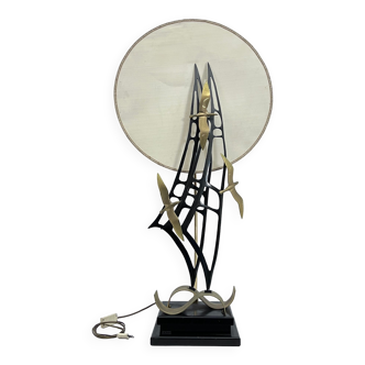 Lanciotto Galeotti, lampe italienne plaquée or du milieu du siècle par L’Originale, années 1970