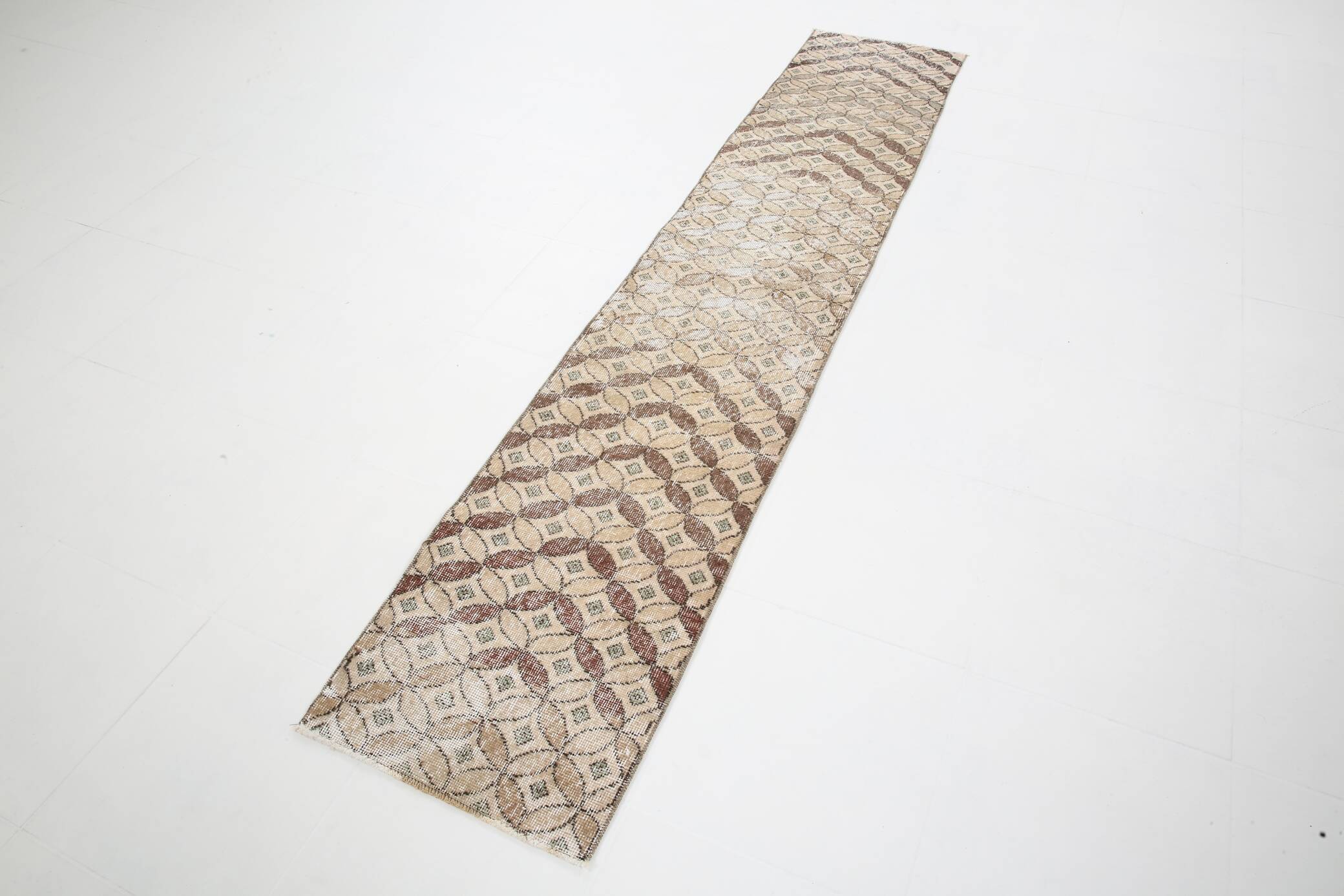 2x9 Soft Pastel Beige Turkish Runner Rug, 54x276Cm FREE SHIPPING