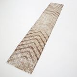 2x9 Soft Pastel Beige Turkish Runner Rug, 54x276Cm FREE SHIPPING