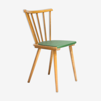 Chaise vintage barreaux assise verte
