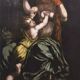 Early 18th Century Style Mother and a Child Oil Painting,