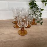 Set of 6 Luminarc white wine glasses, Antique model