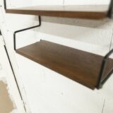 Zigzag string shelf 2 black ladders 2 teak shelves 1950 Width 47.5cm