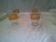 Set of 4 orange granite glasses