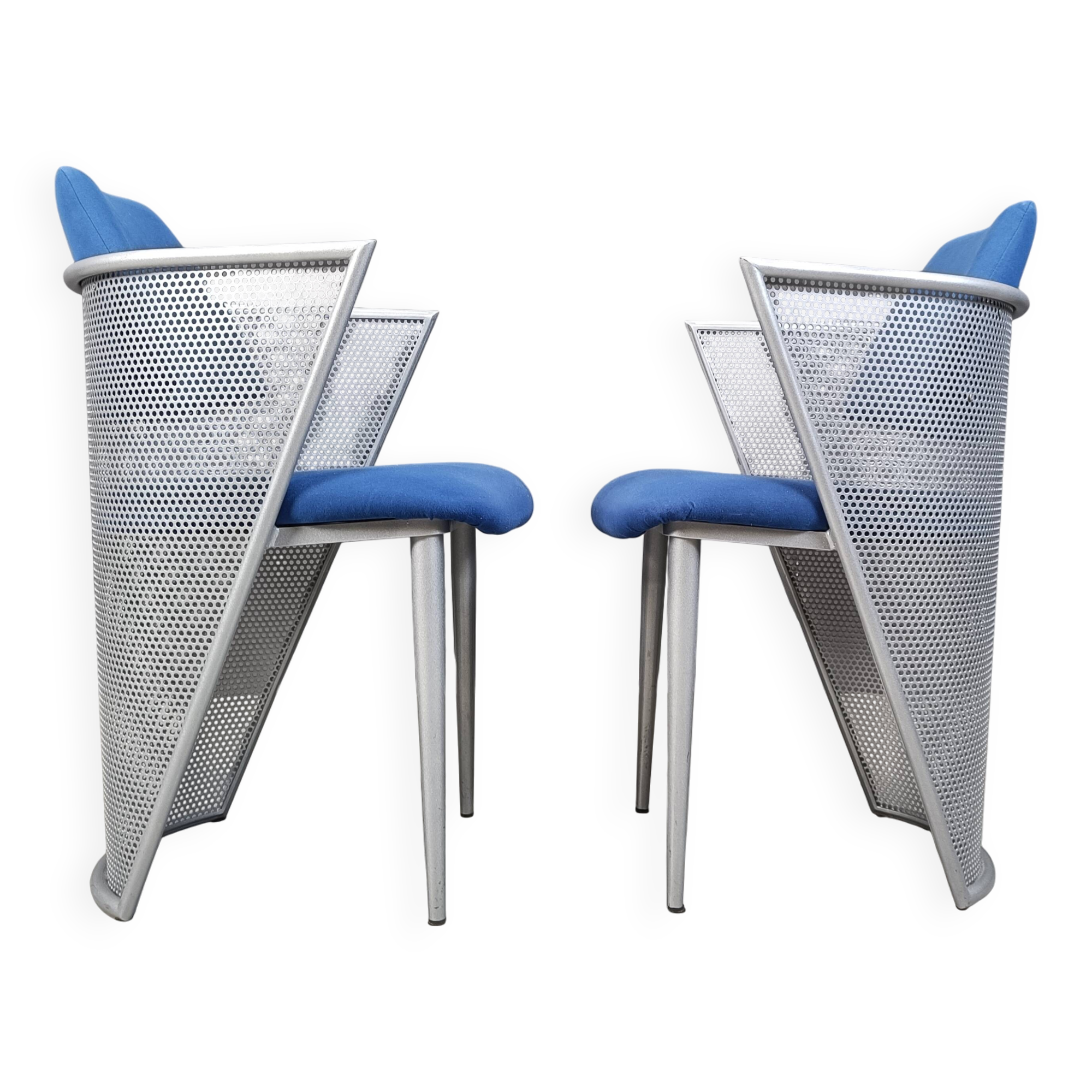 Set of 6 postmodern dining chairs, 1980s