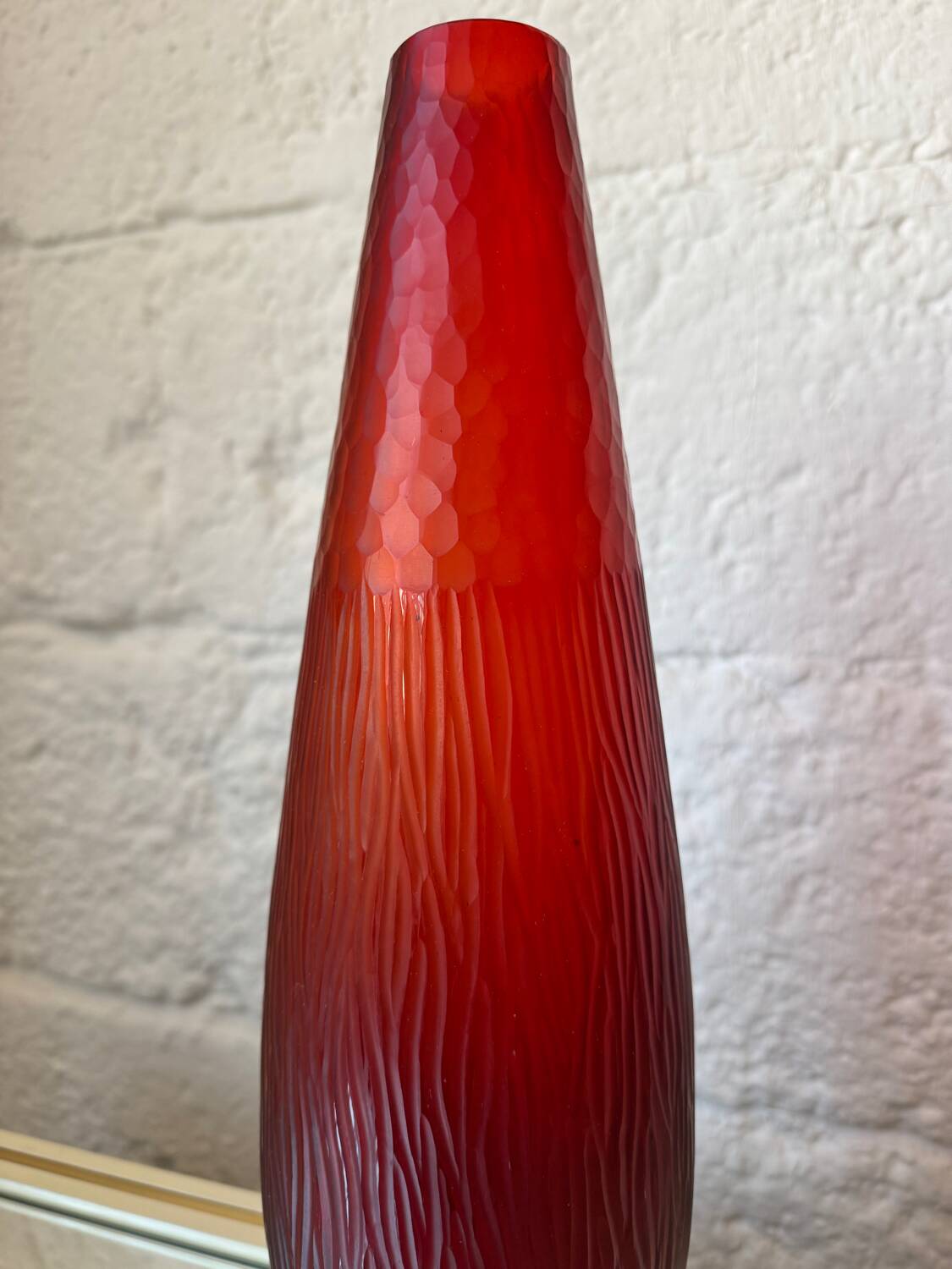 Art Deco style red glass vase