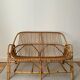 Vintage rattan bench