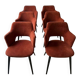 6 vintage red velvet chairs