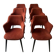 6 vintage red velvet chairs