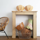 Wood fireplace mantle