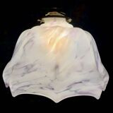 Old opal glass lampshade with up and down movement