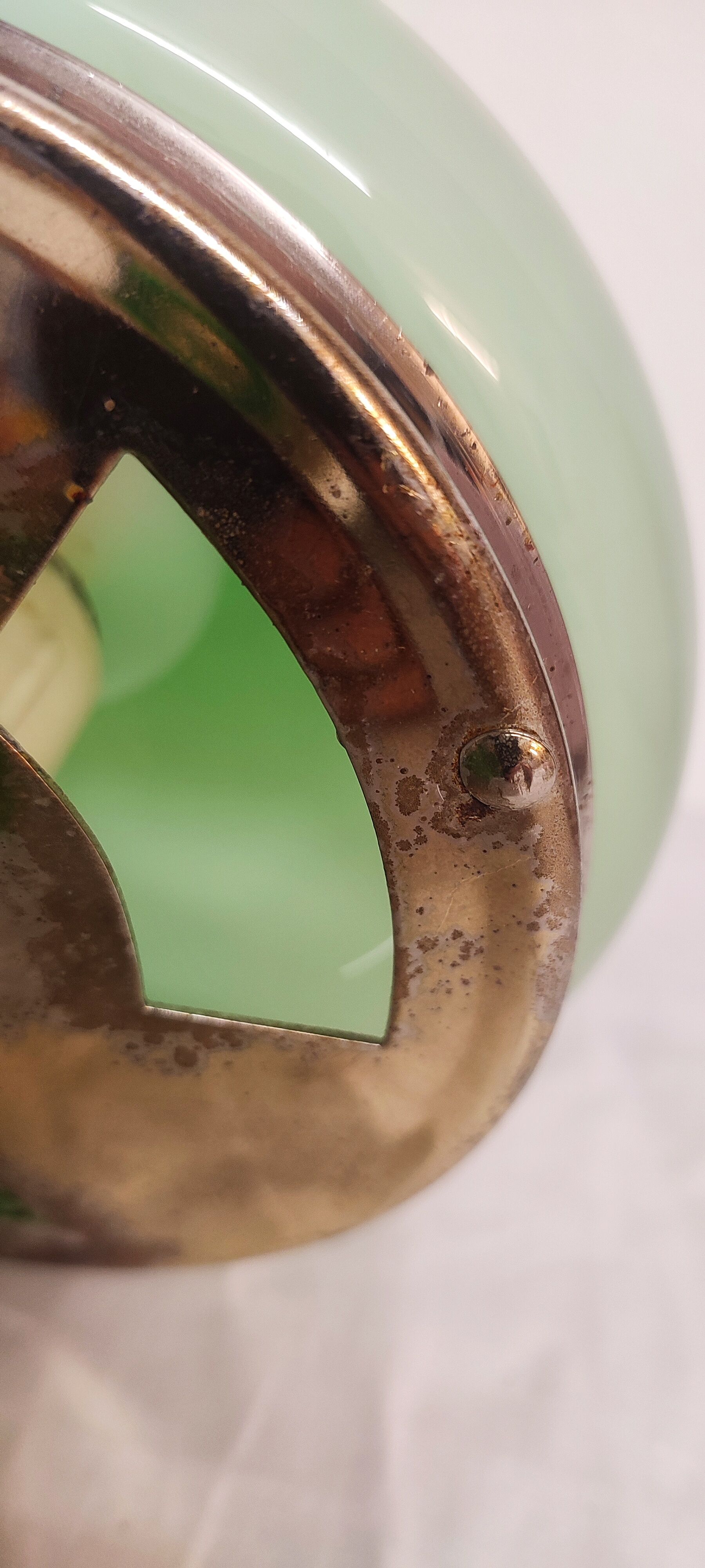 Glass and bronze table lamp, Spain, 1950