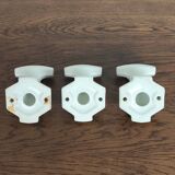 3 porcelain coat hooks