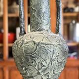 Important patinated terracotta vase