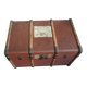 Large antique wooden travel trunk