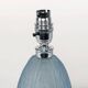 1930s French Art Deco Seaweed-Pattern Blue Glass Table Lamp