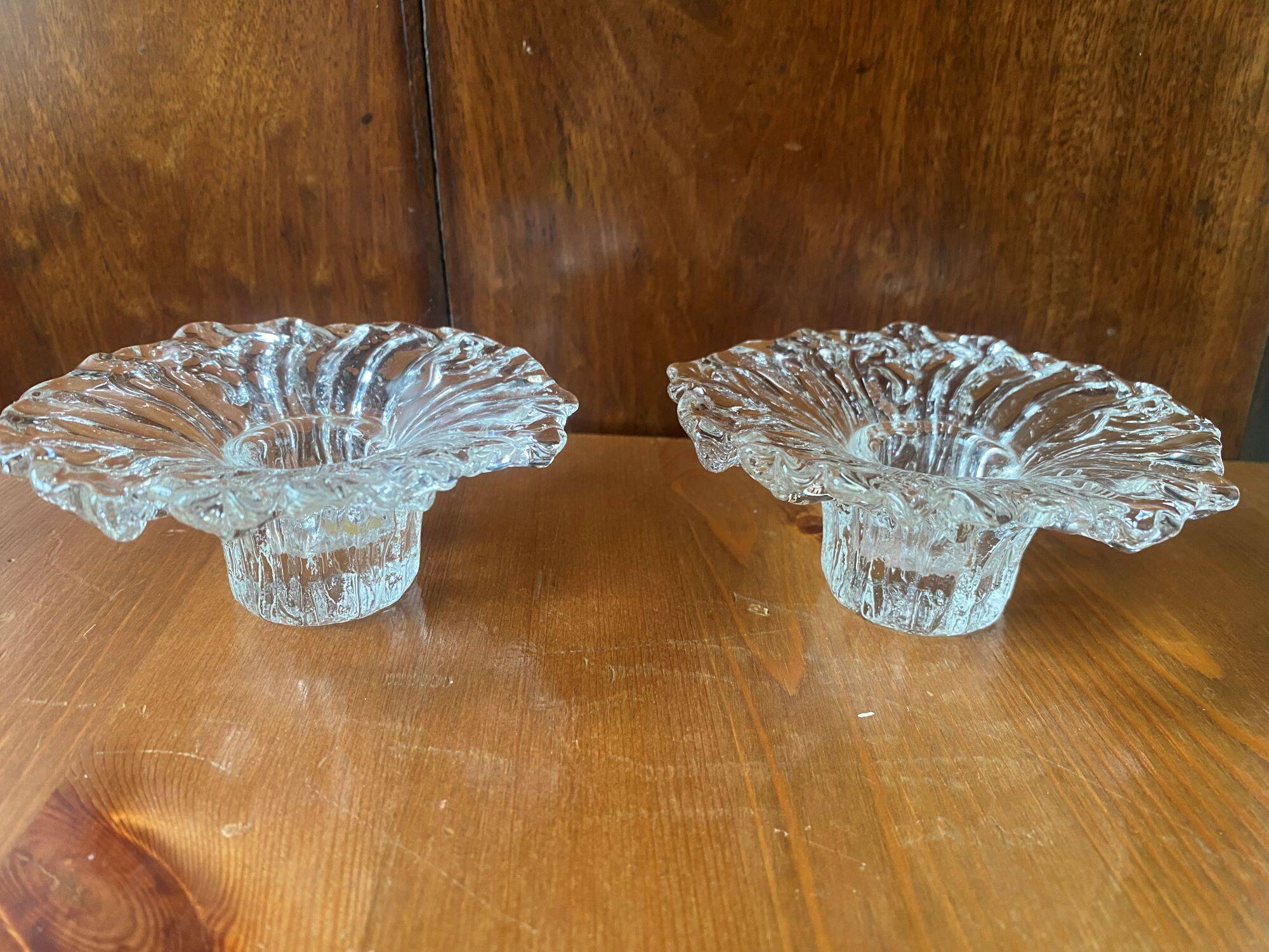 Pair of vintage Scandinavian sunflower candlesticks from the 70s