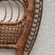 Large vintage headboard in woven rattan fan / Peacock 180cm