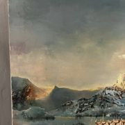 Oil on canvas Alain Chaussois (1950-2018) – Ocean liner Arcadia in the