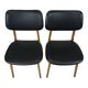 Vintage Design Chairs Beech Wood Black Skai Leather East Germany Möbel 1960