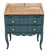 Restored antique drop-leaf secretary – natural wood & Night Blue