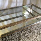 Glass and gold glass and metal coffee table 70