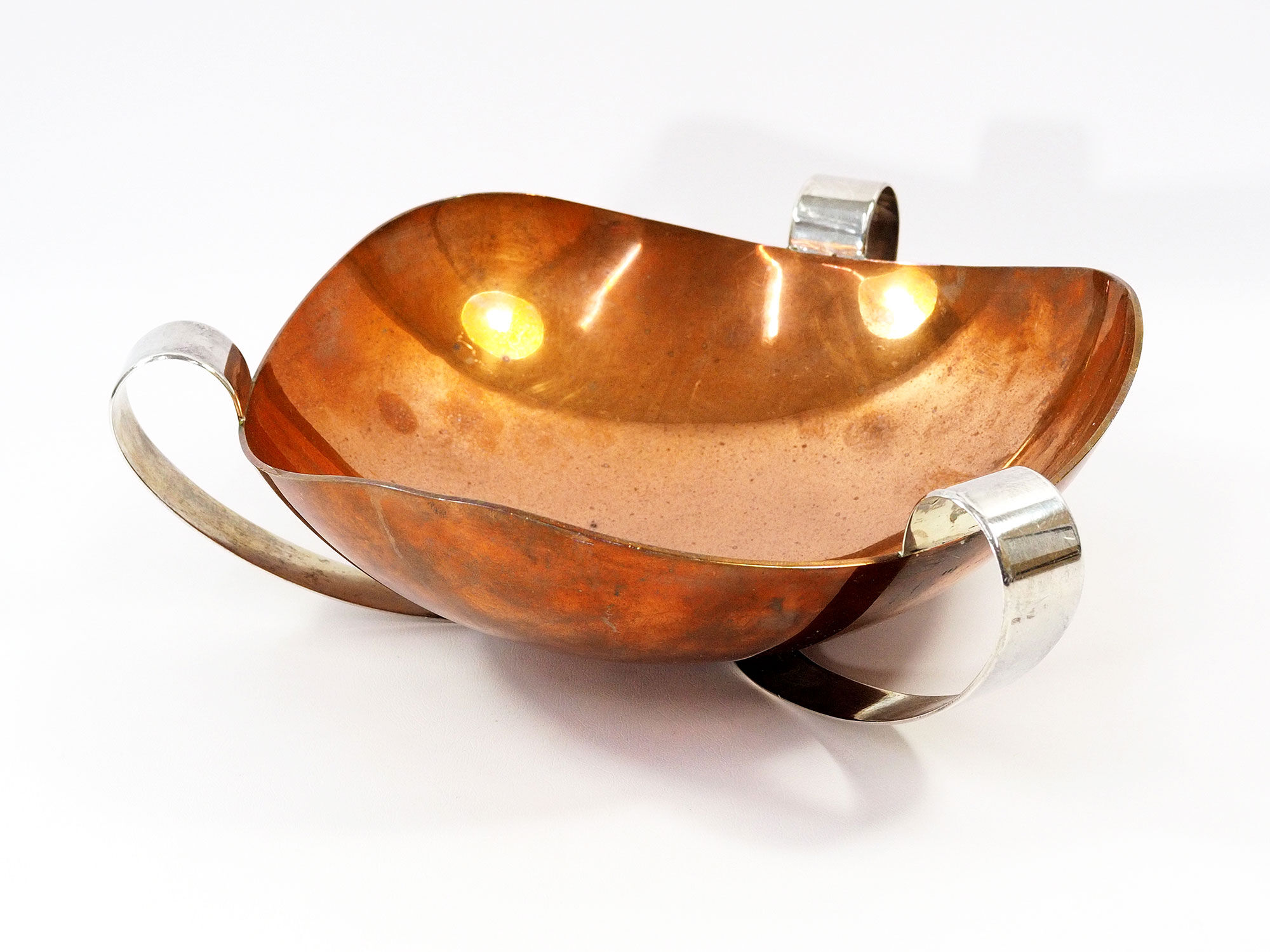 Mid-Century Copper & Silver Decorative Centerpiece