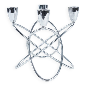 Bougeoir en acier, design danois, années 1970, fabriqué par Georg Jensen