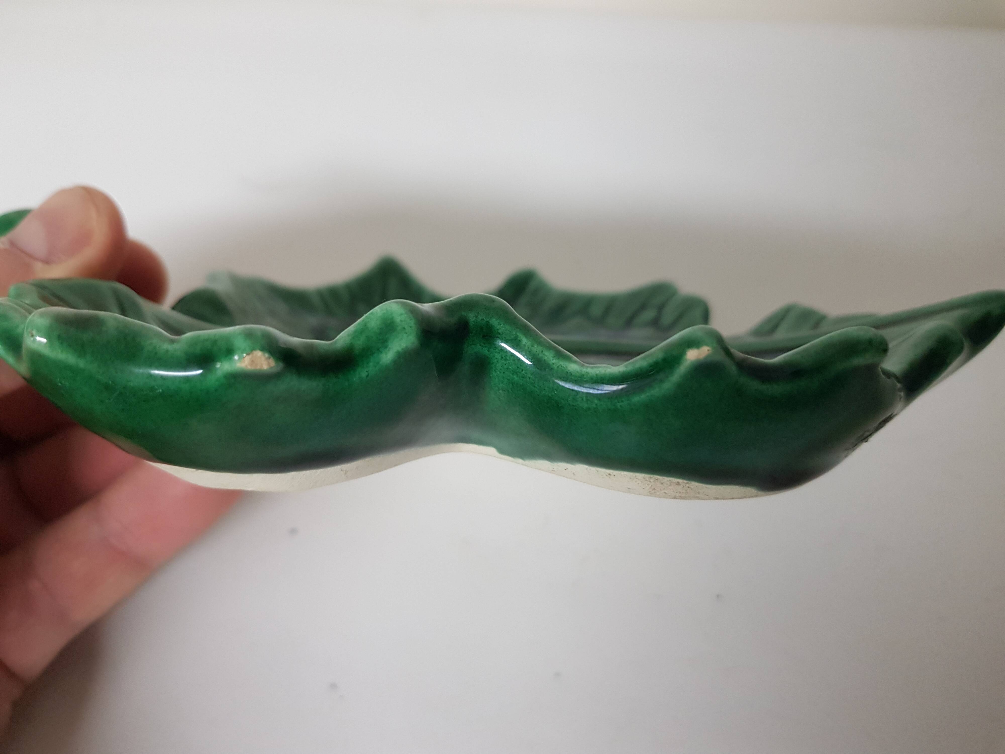 Leaf-shaped ceramic pocket emptier, Ferlay creation (Vallauris)