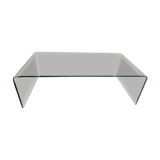 Table pont de verre trempé