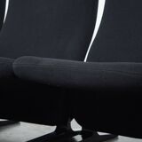Set of 4 comfortable black vintage design armchairs