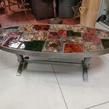Vintage ceramic steel coffee table