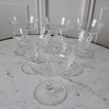 Lot de 6 coupes à champagne en cristal gravées années 60