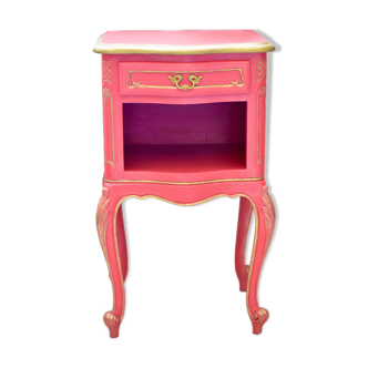 Golden Pink Pink Restyled Bedside Table with Drawers